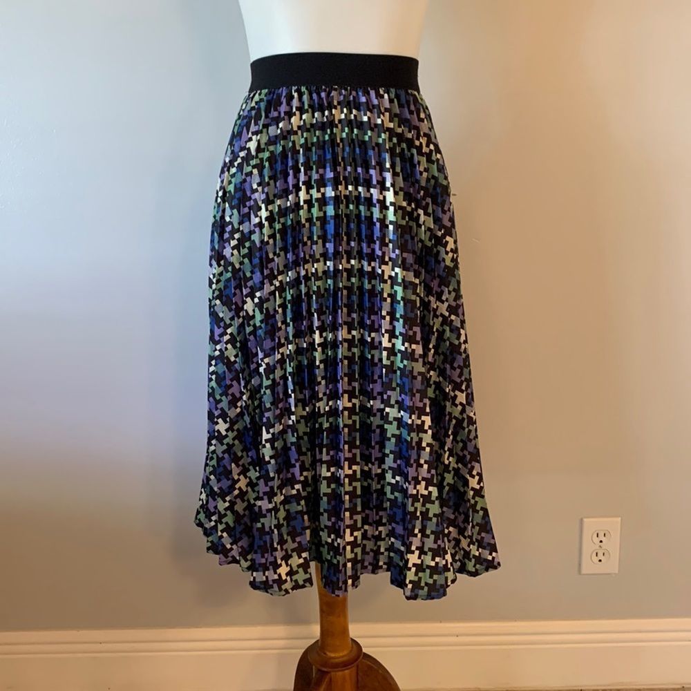 [Kate Kasin] Multicolor Pattern Pleated Skirt - Size XS